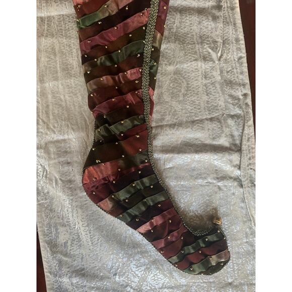 Katherine's Collection Wayne Kleski Christmas Stocking ribbon woven 24” velvet - Picture 3 of 16